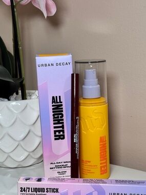 Urban Decay All Nighter Glow Setting Spray + 24/7 Eyeliner Wine Spill New